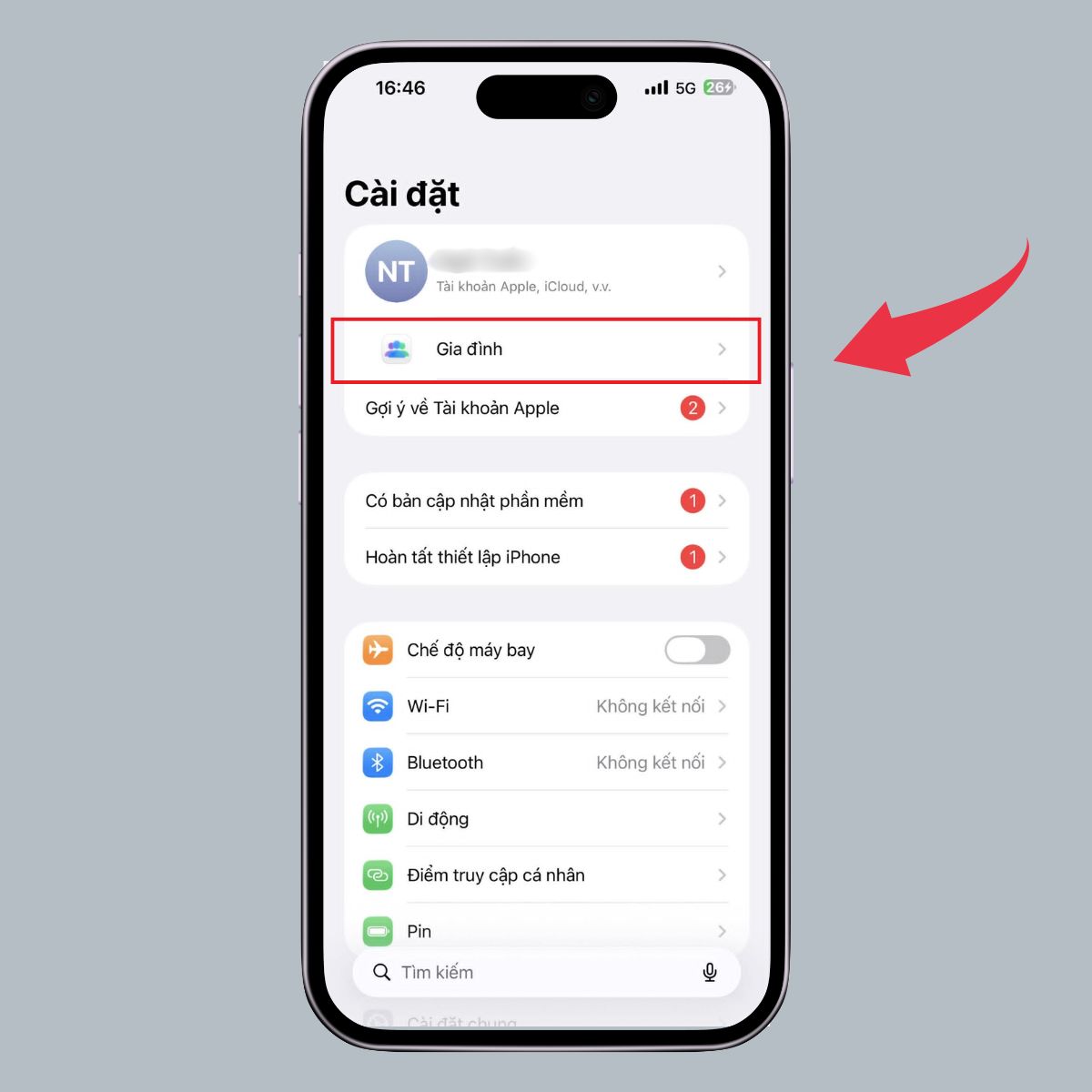 Cách thiết lập tính năng Chia sẻ trong gia đình trên iPhone - Kiểm tra bước 1