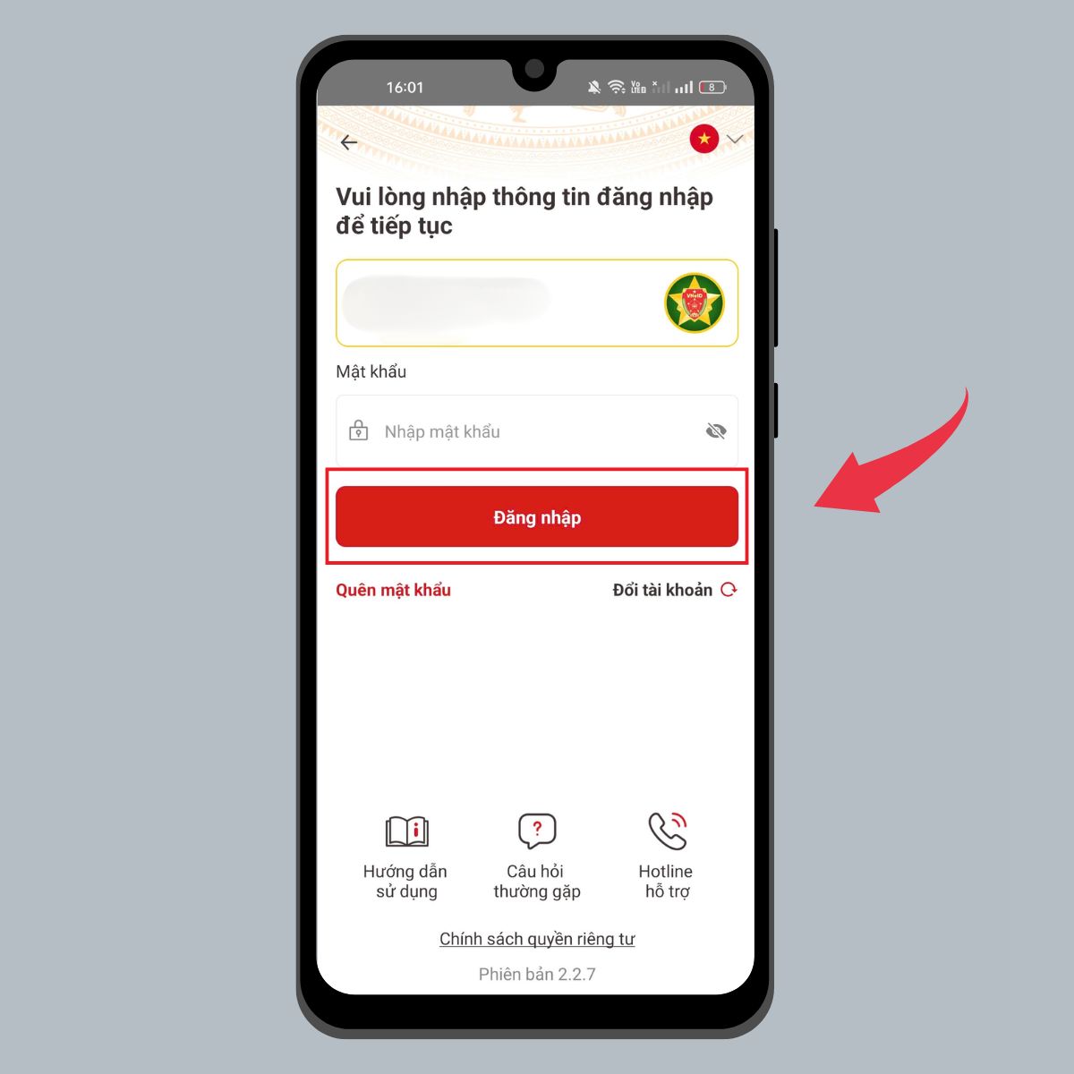 Cách tra cứu các số điện thoại đang đứng tên qua VNeID - Bước 1