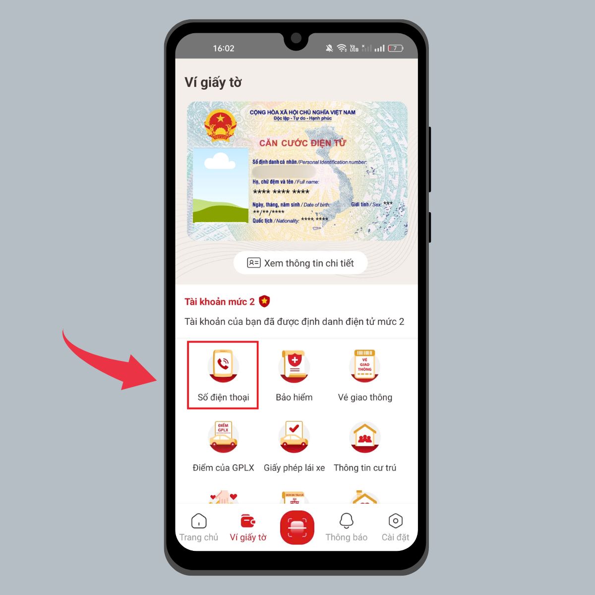 Cách tra cứu các số điện thoại đang đứng tên qua VNeID - Bước 3