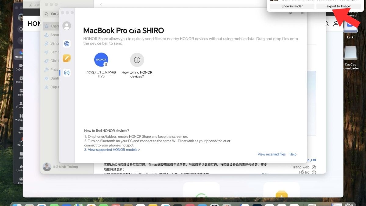 Hướng dẫn cách chia sẻ dữ liệu với MacBook qua Honor Connect-10