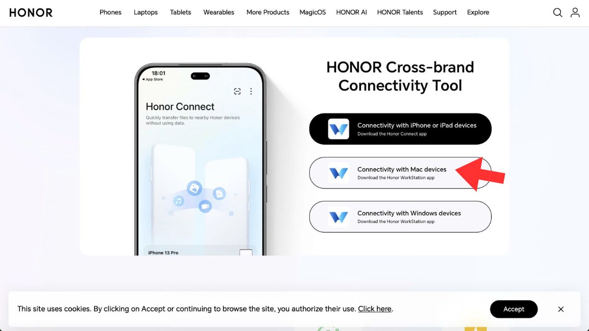 Hướng dẫn cách chia sẻ dữ liệu với MacBook qua Honor Connect-2
