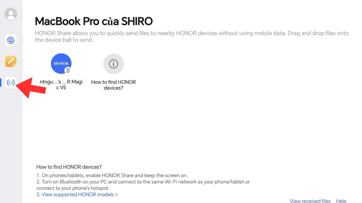 Hướng dẫn cách chia sẻ dữ liệu với MacBook qua Honor Connect-6