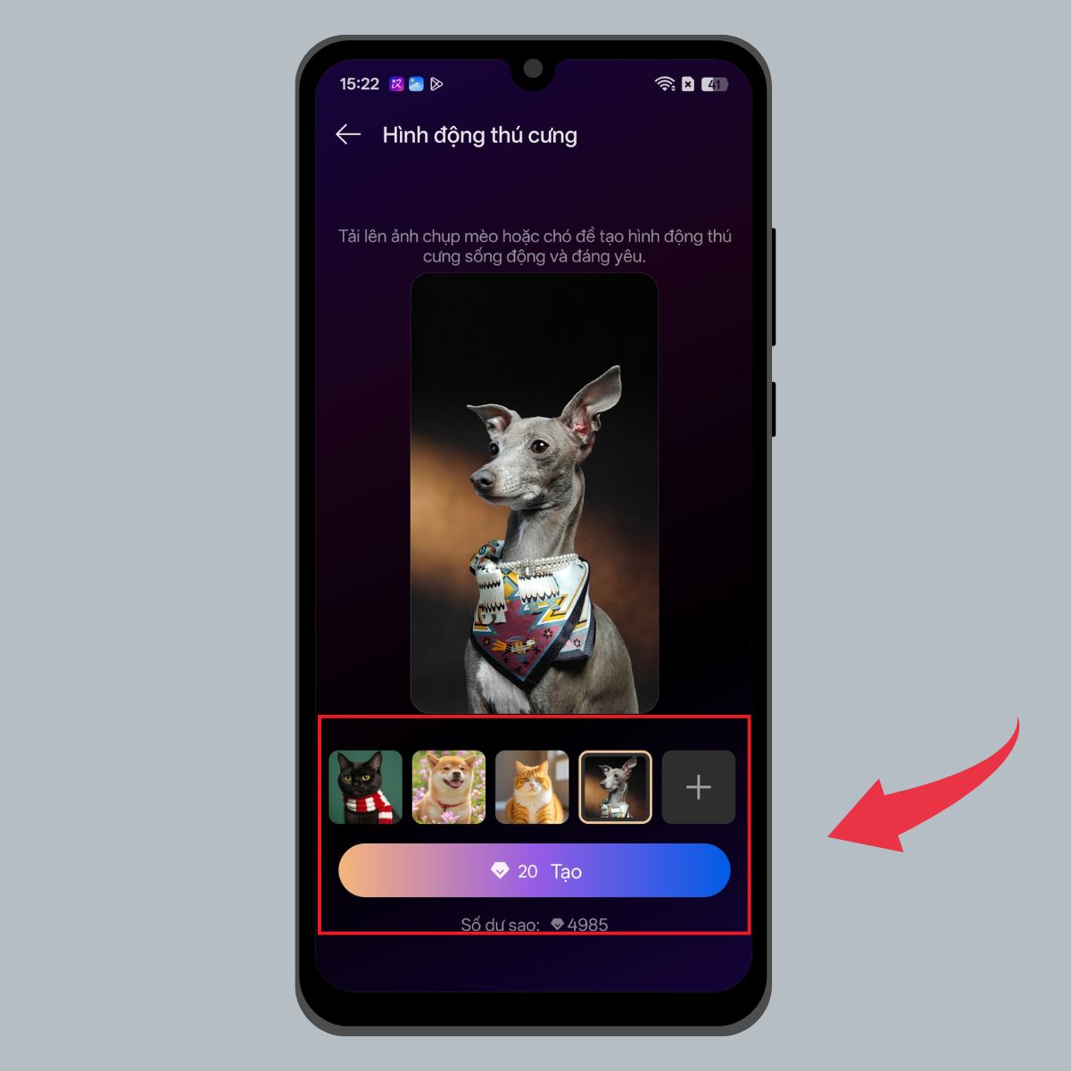 Chuyển động AI hình động thú cưng - Chọn phong cách