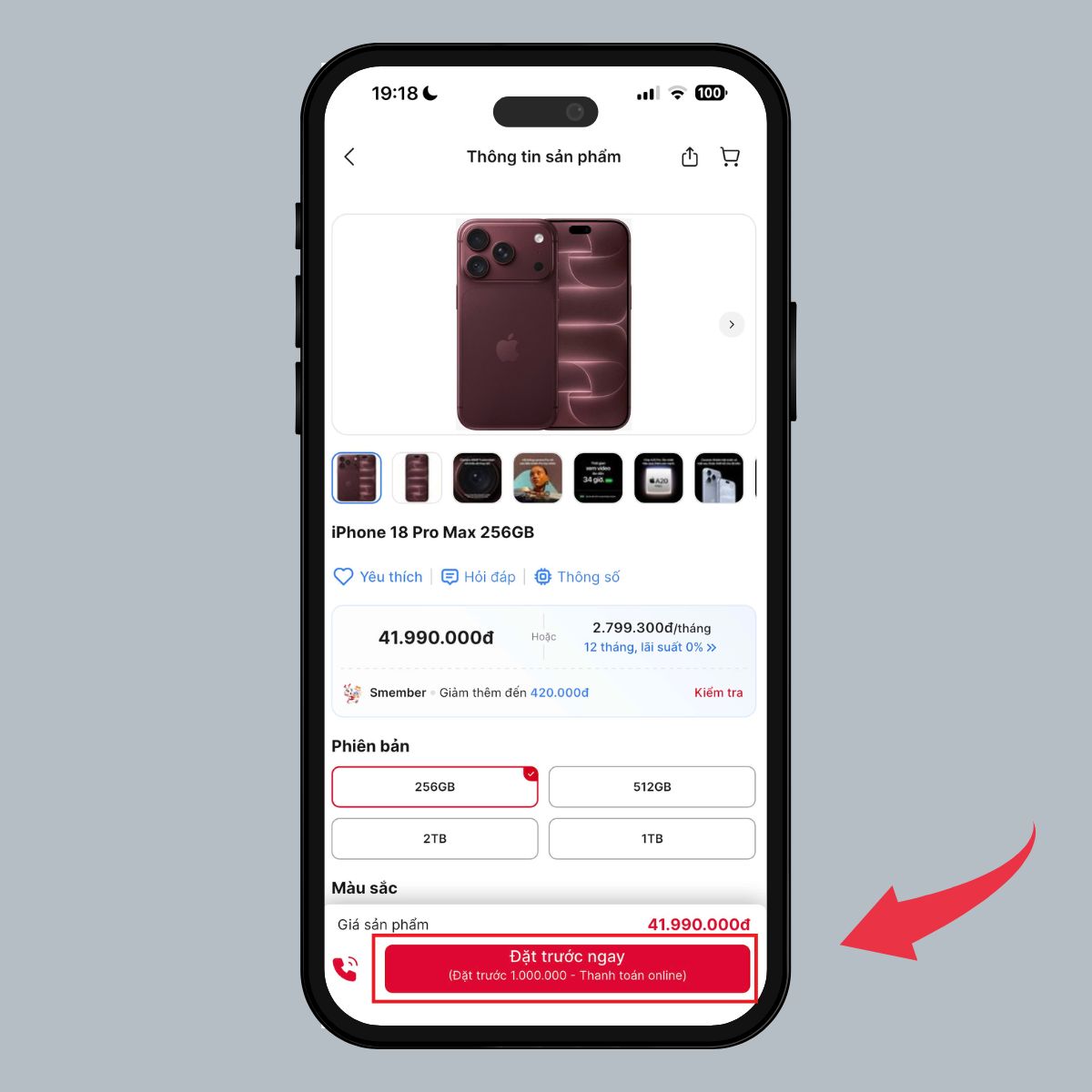 Đặt trước iPhone 18 Series qua app CellphoneS - Bước 3