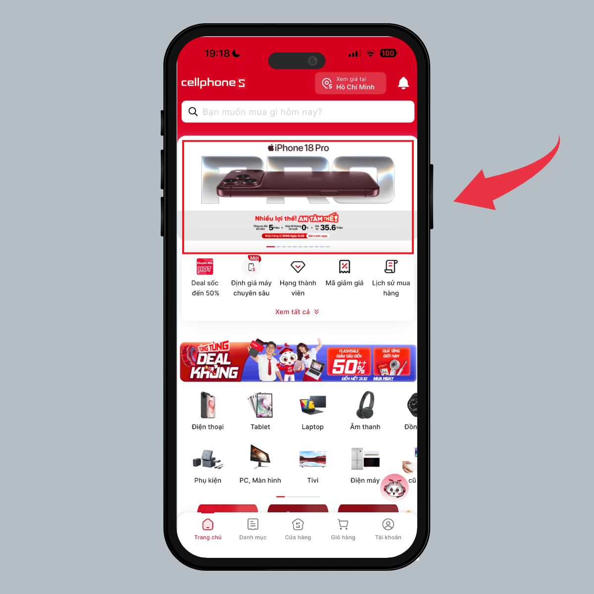 Đặt trước iPhone 18 Series qua app CellphoneS - Bước 2