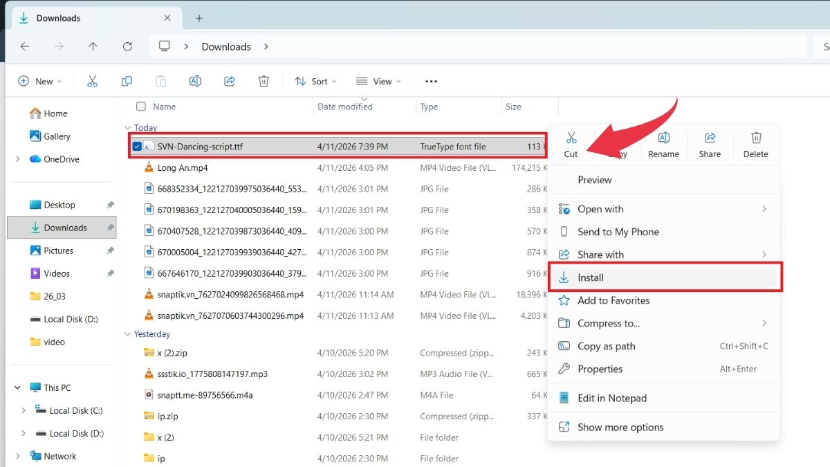 Cài đặt font chữ Giỗ Tổ Hùng Vương - Bước 4