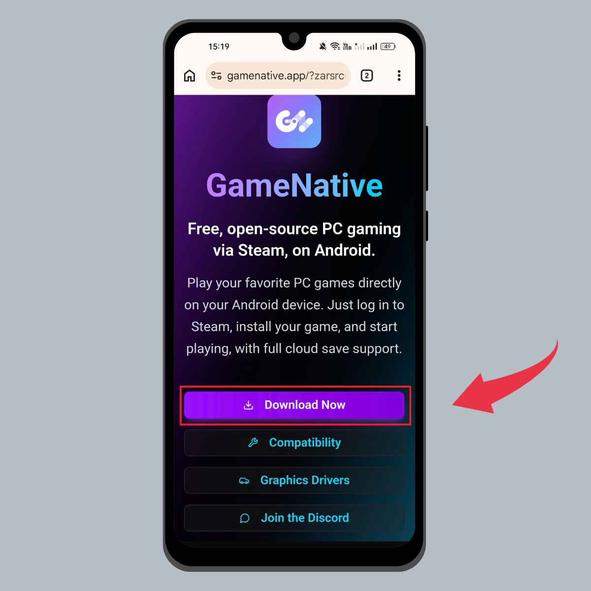 Cách cài đặt GameNative - Bước 1