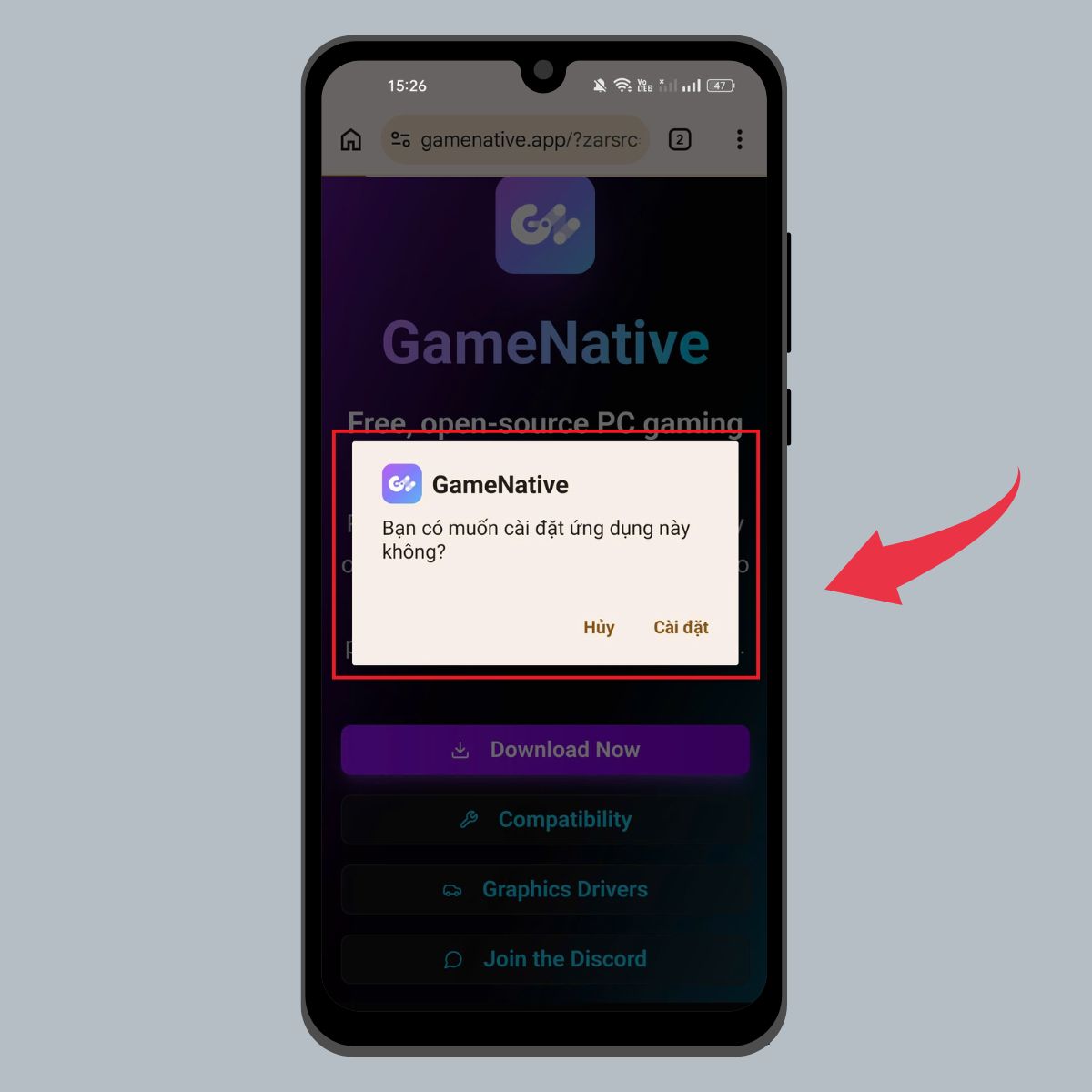 Cách cài đặt GameNative - Bước 2