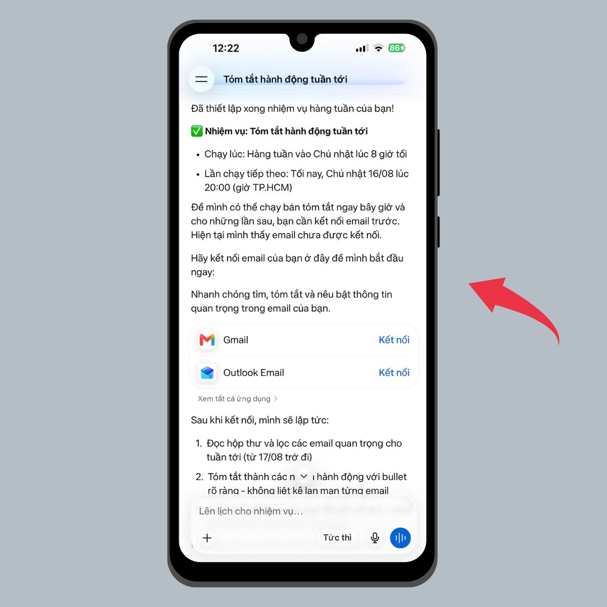 Hướng dẫn dùng tính năng “Đã lên lịch” trên Meta AI - Bước 5