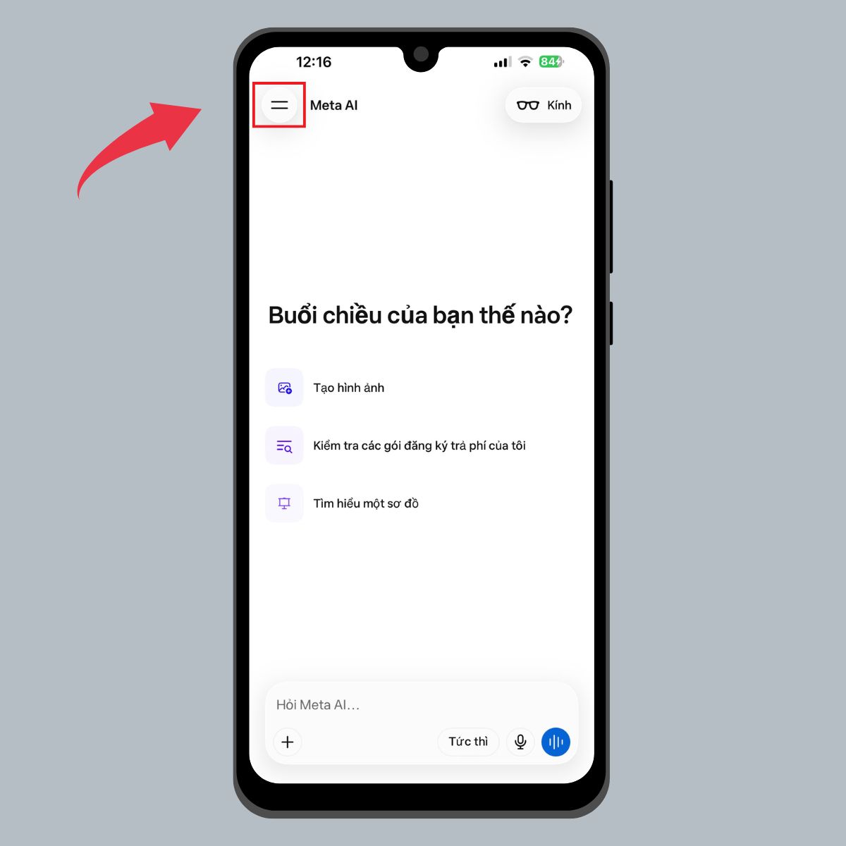 Hướng dẫn dùng tính năng “Đã lên lịch” trên Meta AI - Bước 1