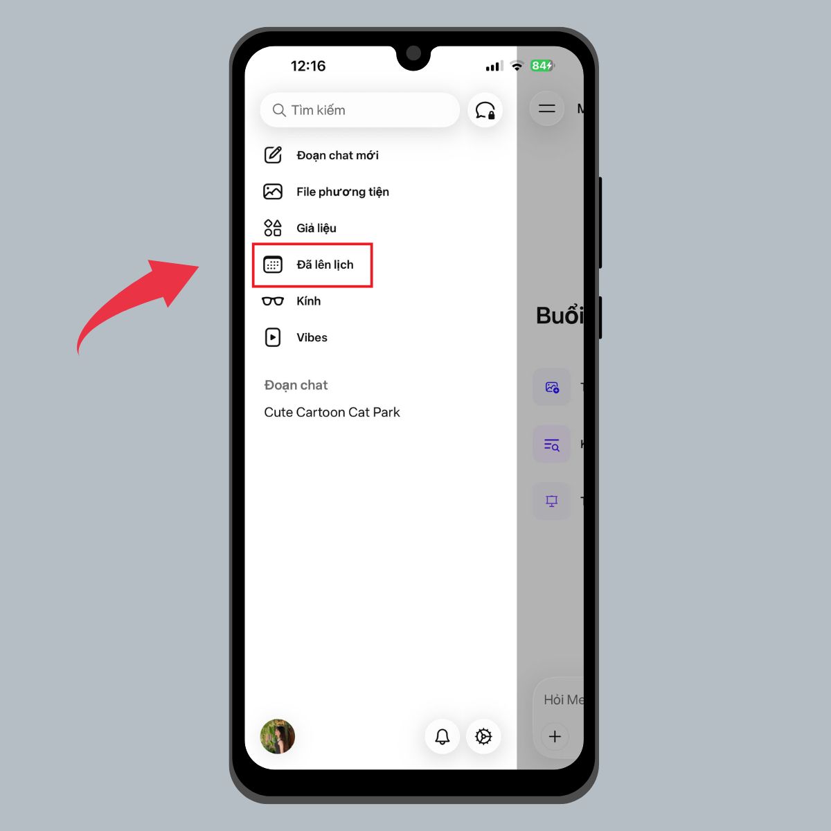 Hướng dẫn dùng tính năng “Đã lên lịch” trên Meta AI - Bước 2