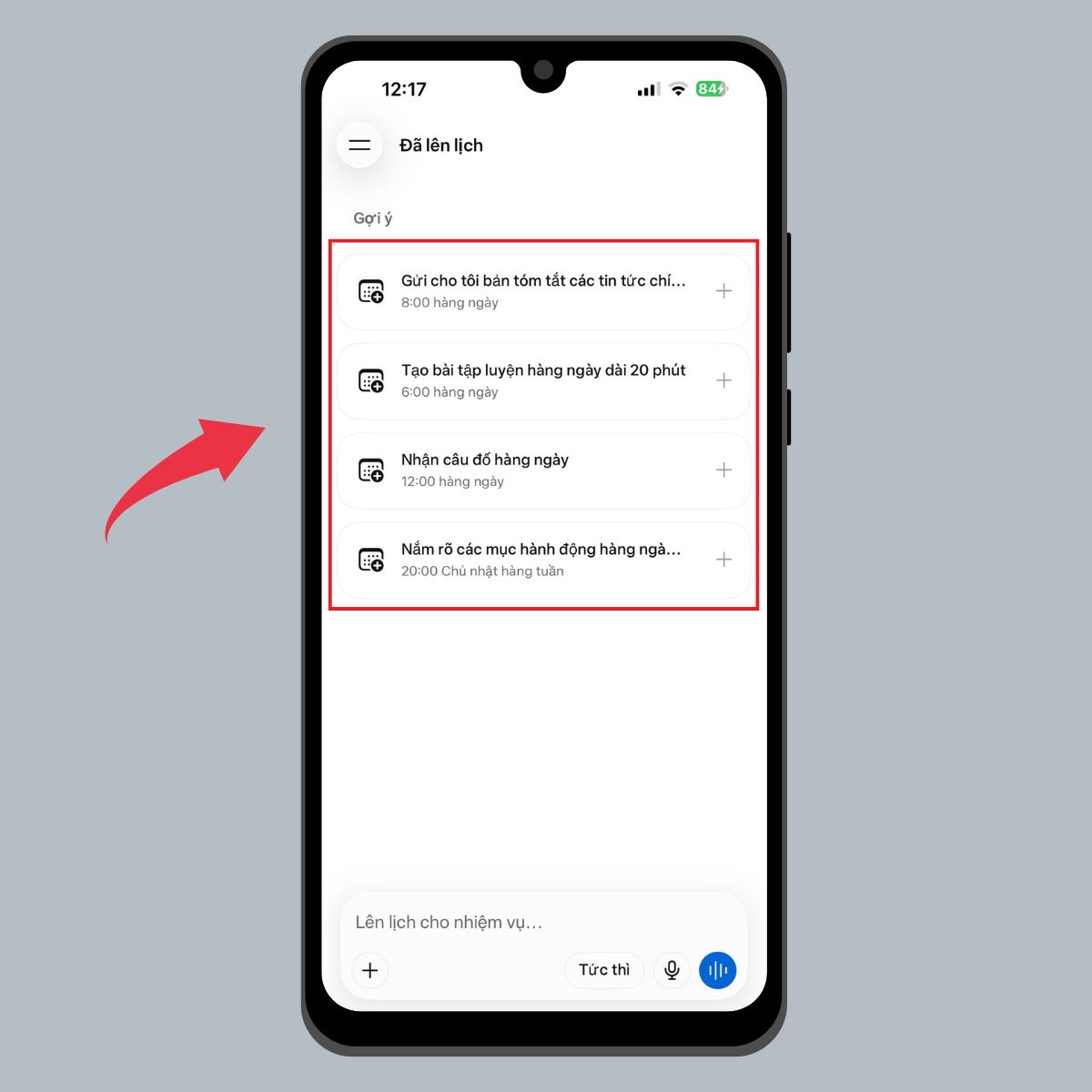 Hướng dẫn dùng tính năng “Đã lên lịch” trên Meta AI - Bước 3