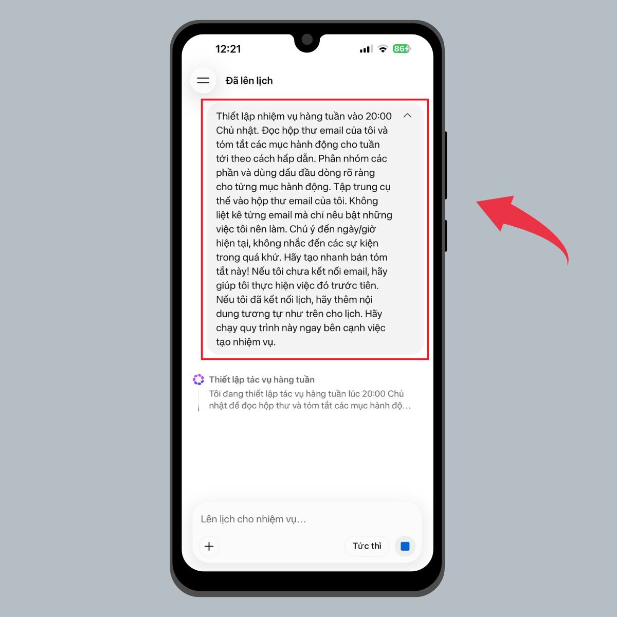 Hướng dẫn dùng tính năng “Đã lên lịch” trên Meta AI - Bước 4
