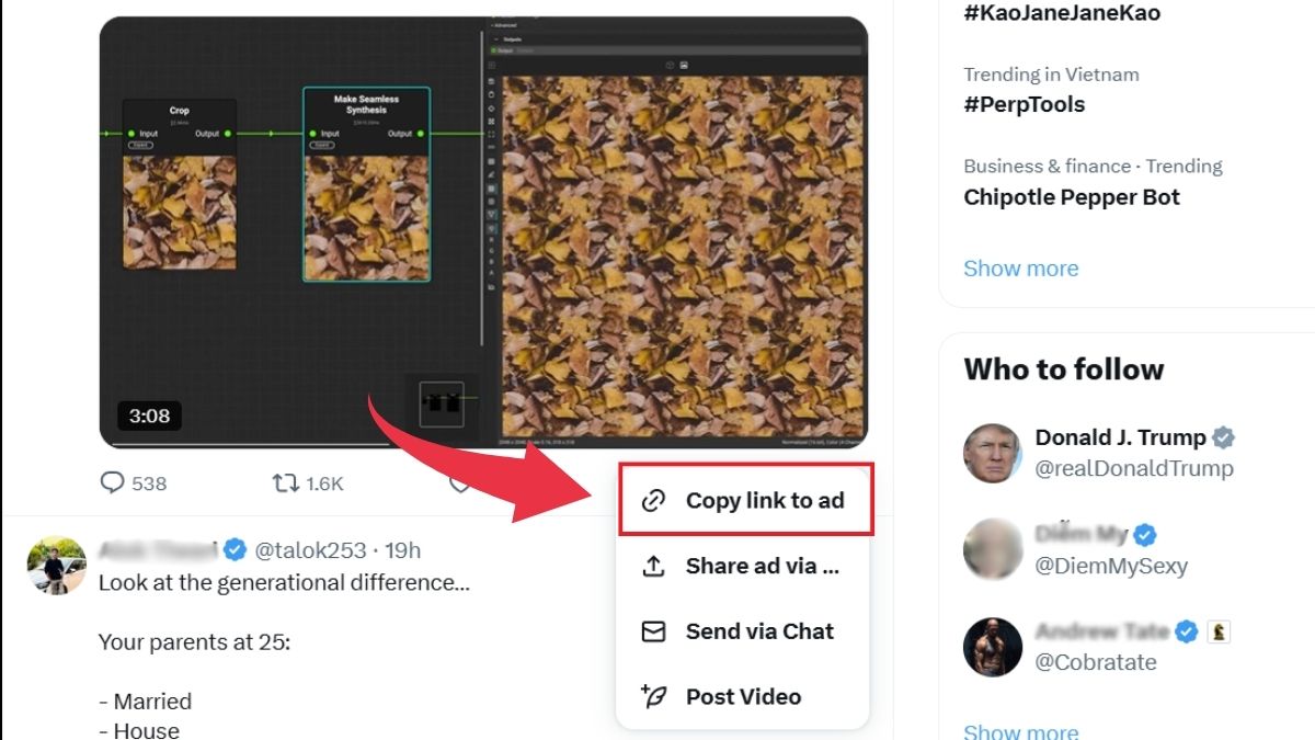 Hướng dẫn tải video X - Cách lấy link - Bước 2