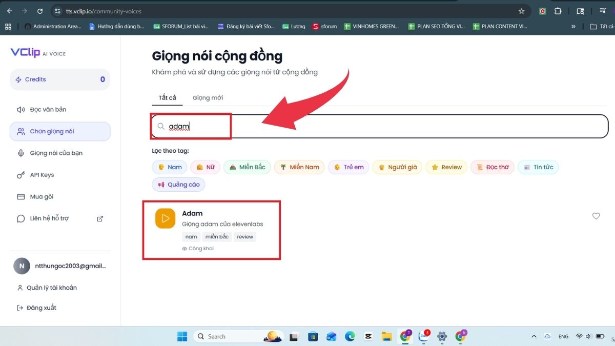 Hướng dẫn tạo giọng ADAM - Bước 3