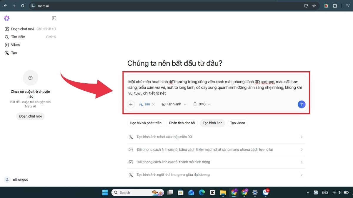 Hướng dẫn tạo video từ hình ảnh trên Meta AI - Bước 2