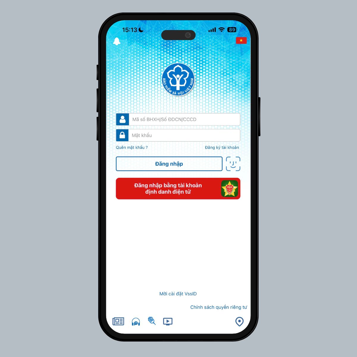 Hướng dẫn xách xin cấp lại tờ rời BHXH qua VssID - Bước 1