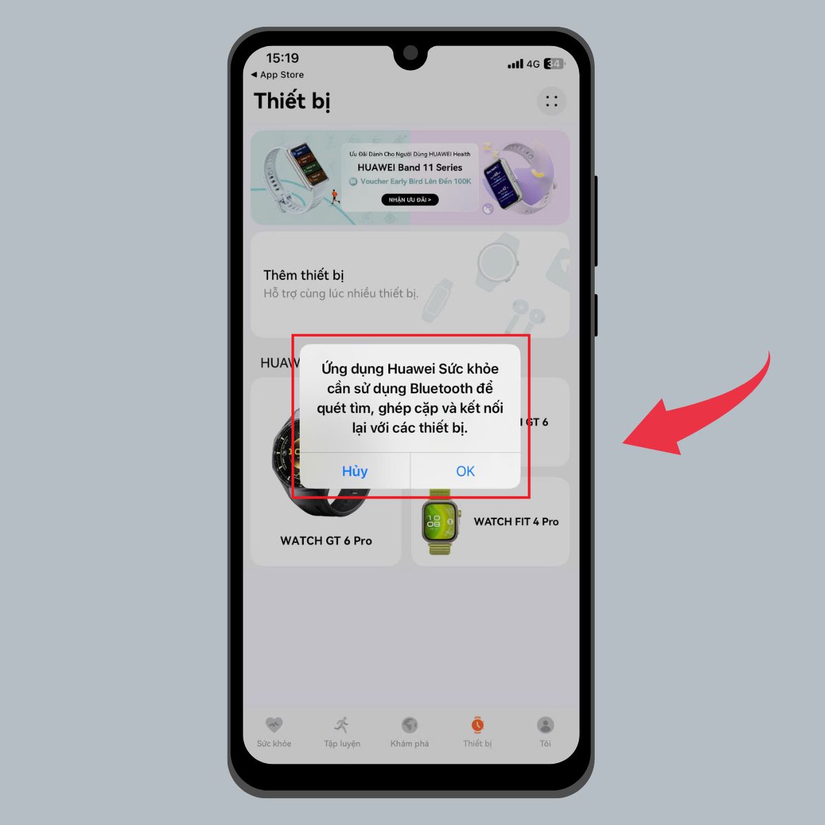 Kết nối Huawei Band 11 với điện thoại iOS - Bước 3 bật Bluetooth
