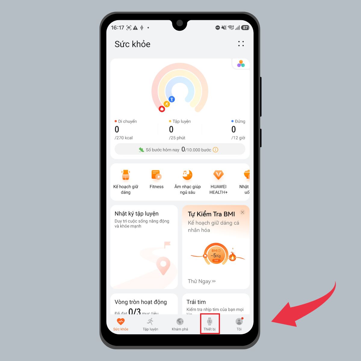 Kết nối Huawei Band 11 với điện thoại Android - Bước 2 thêm thiết bị
