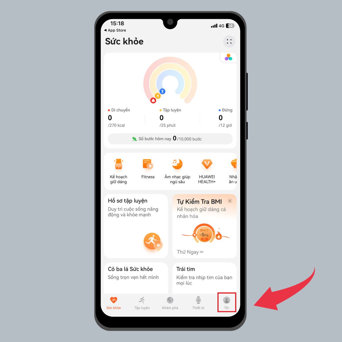 Kết nối Huawei Band 11 với điện thoại iOS - Bước 3 giao diện chính