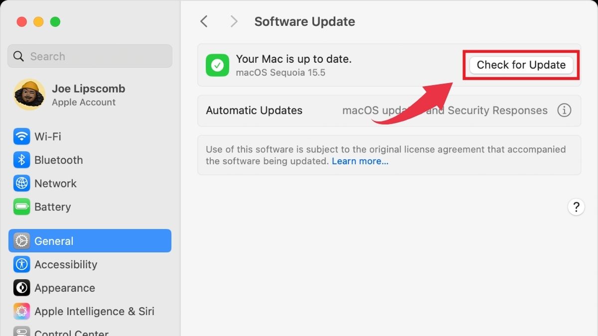 Kiểm tra số lần sạc MacBook - Cập nhật macOS để kéo dài tuổi thọ pin bước 3