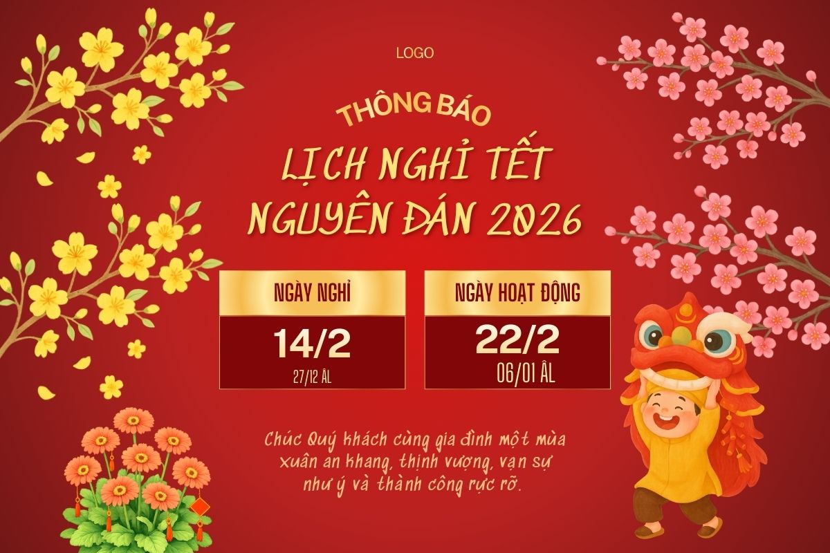 Mẫu banner thông báo nghỉ Tết sáng tạo - 1