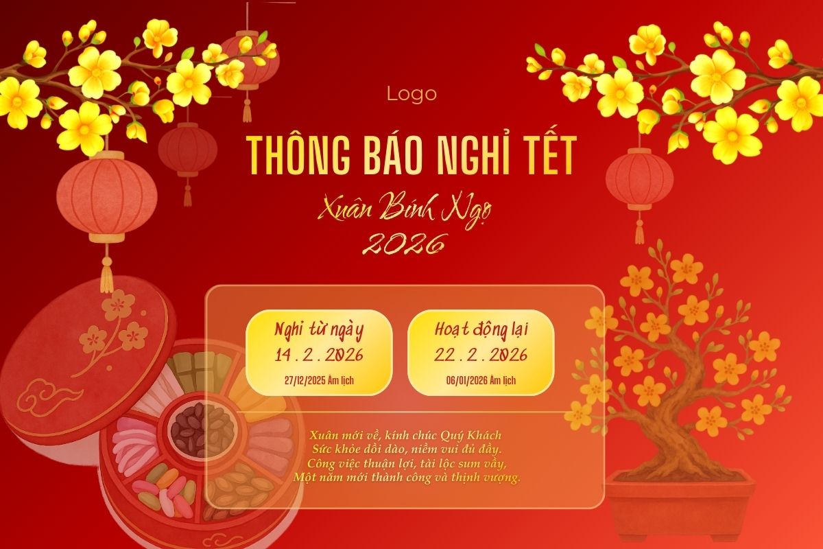 Mẫu banner thông báo nghỉ Tết truyền thống - 1
