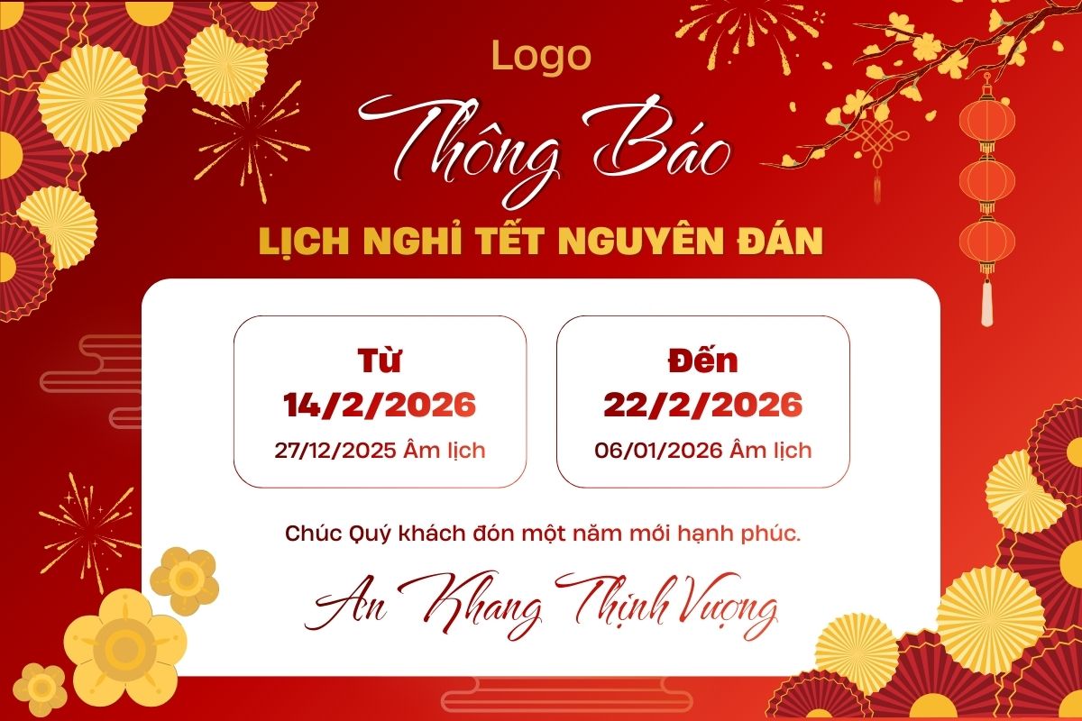 Mẫu banner thông báo nghỉ Tết truyền thống - 2