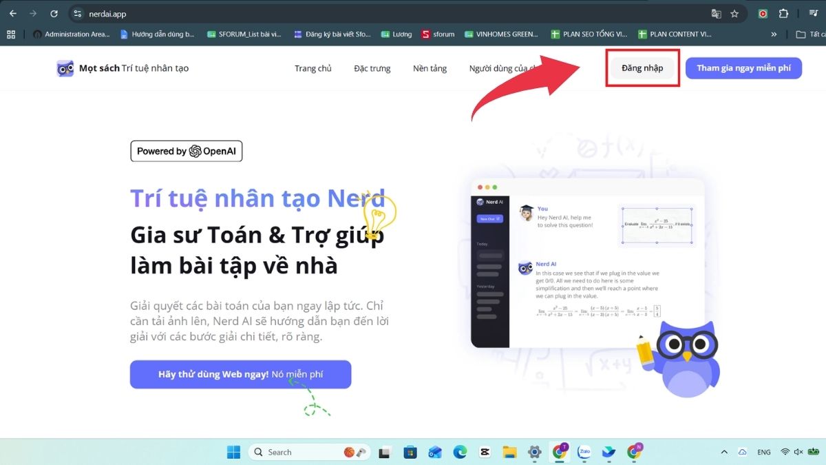 Nerd AI là gì - Hướng dẫn sử dụng - Bước 1