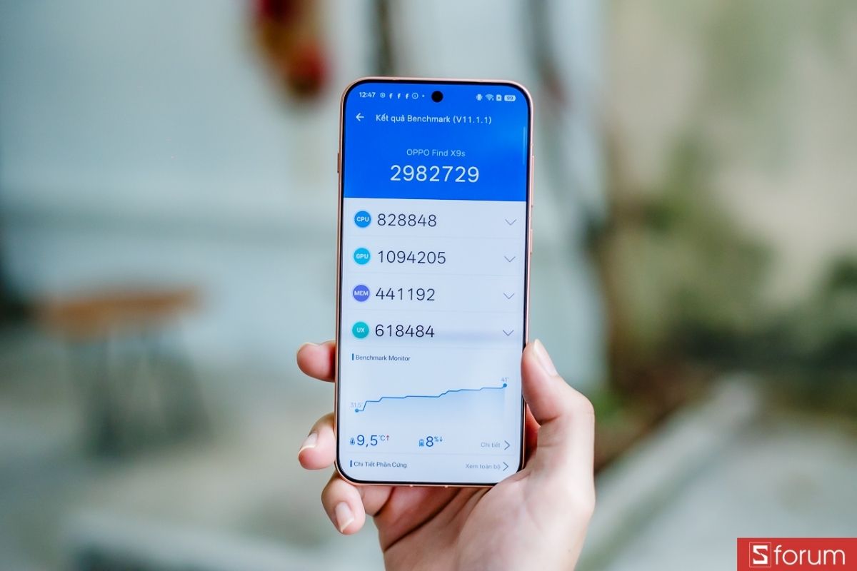 OPPO Find X9s Antutu đạt bao nhiêu điểm