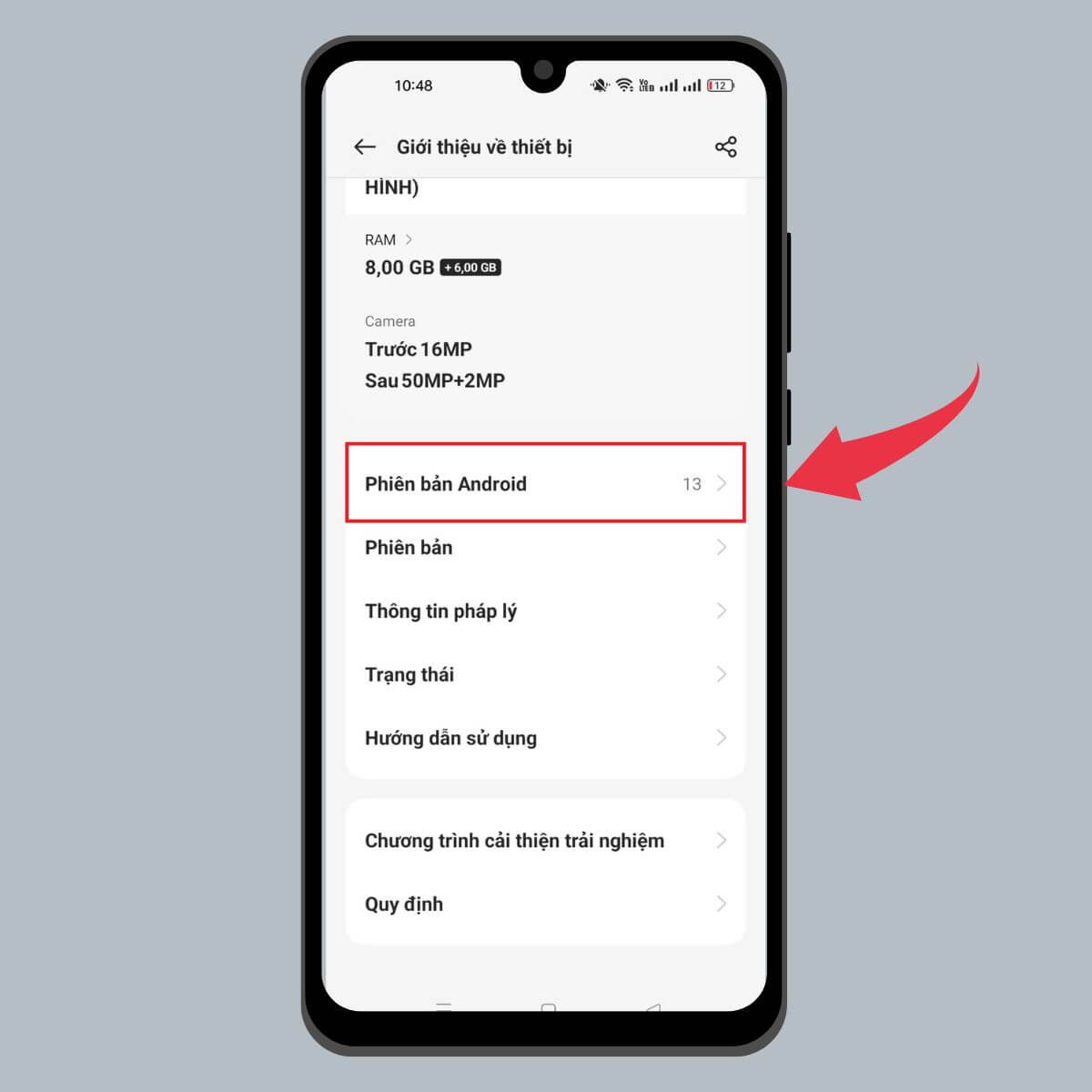 Cách kiểm tra phiên bản ColorOS đang dùng - bước 2