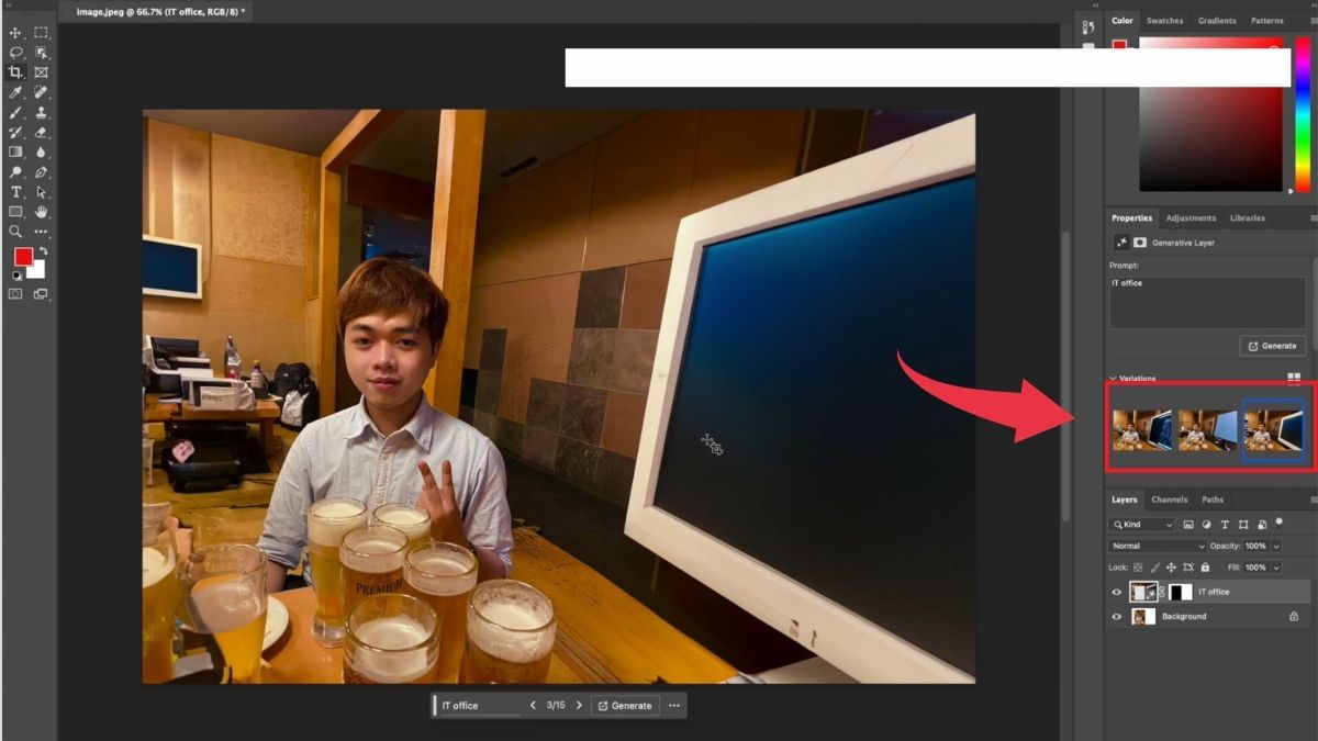 Hướng dẫn cách sử dụng Photoshop Generative Fill AI - Bước 10