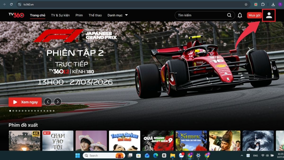 Cách xem Playoff World Cup 2026 trên TV360 -  Bước 1 - truy cập ứng dụng