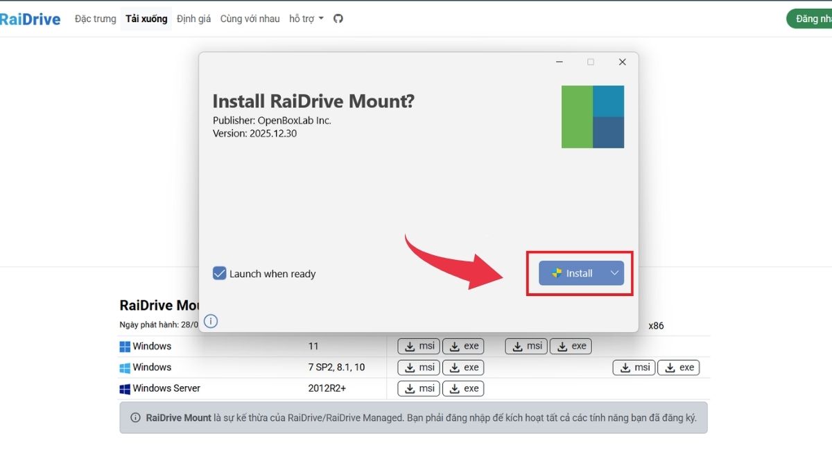 RaiDrive là gì - Cách cài đặt - Bước 4
