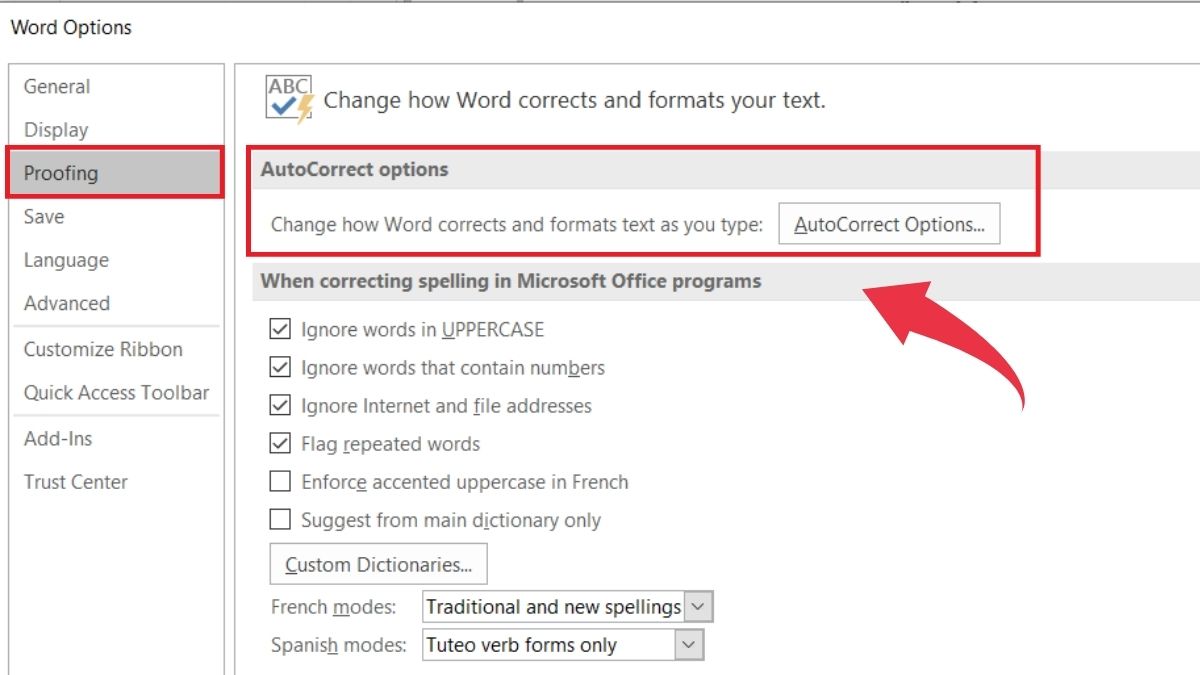 Sử dụng AutoCorrect để kiểm tra chính tả tự động
