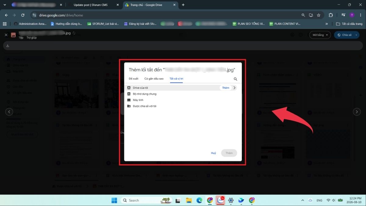 Tải file quá lớn trên Google Drive khi không có bản xem trước bằng lối tắt - Bước 2