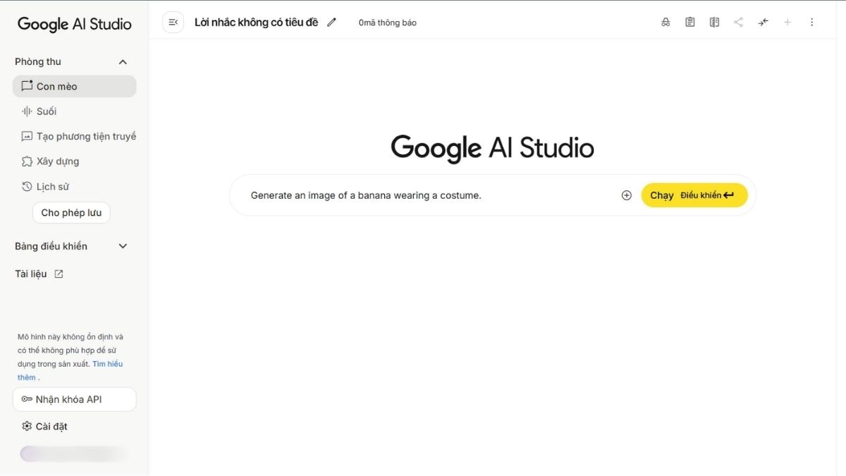 Truy cập công cụ tạo ảnh để bán hàng bằng Google Nano Banana