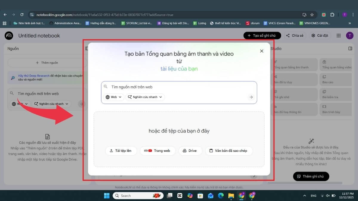 Cách tạo podcast trong NotebookLM - Bước 2