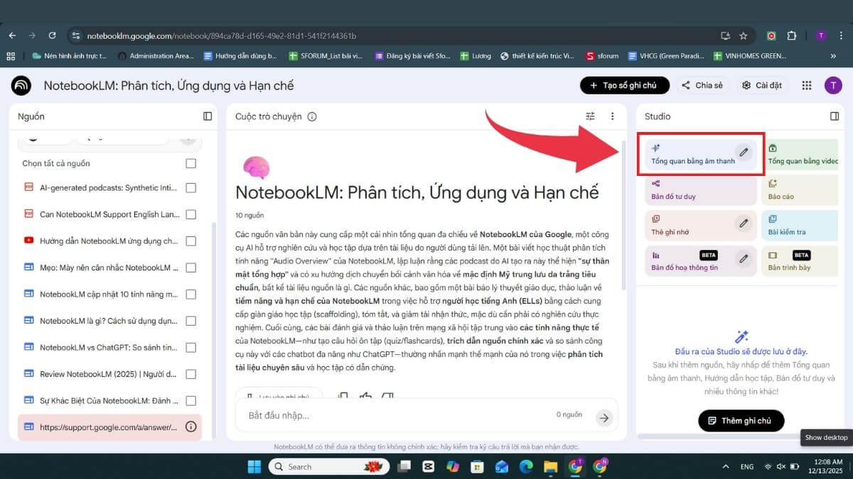 Cách tạo podcast trong NotebookLM - Bước 3