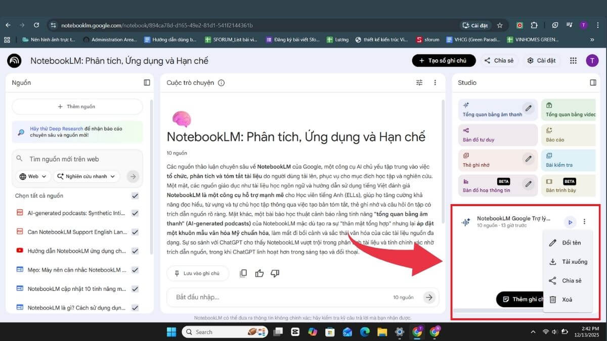 Cách tạo podcast trong NotebookLM - Bước 3