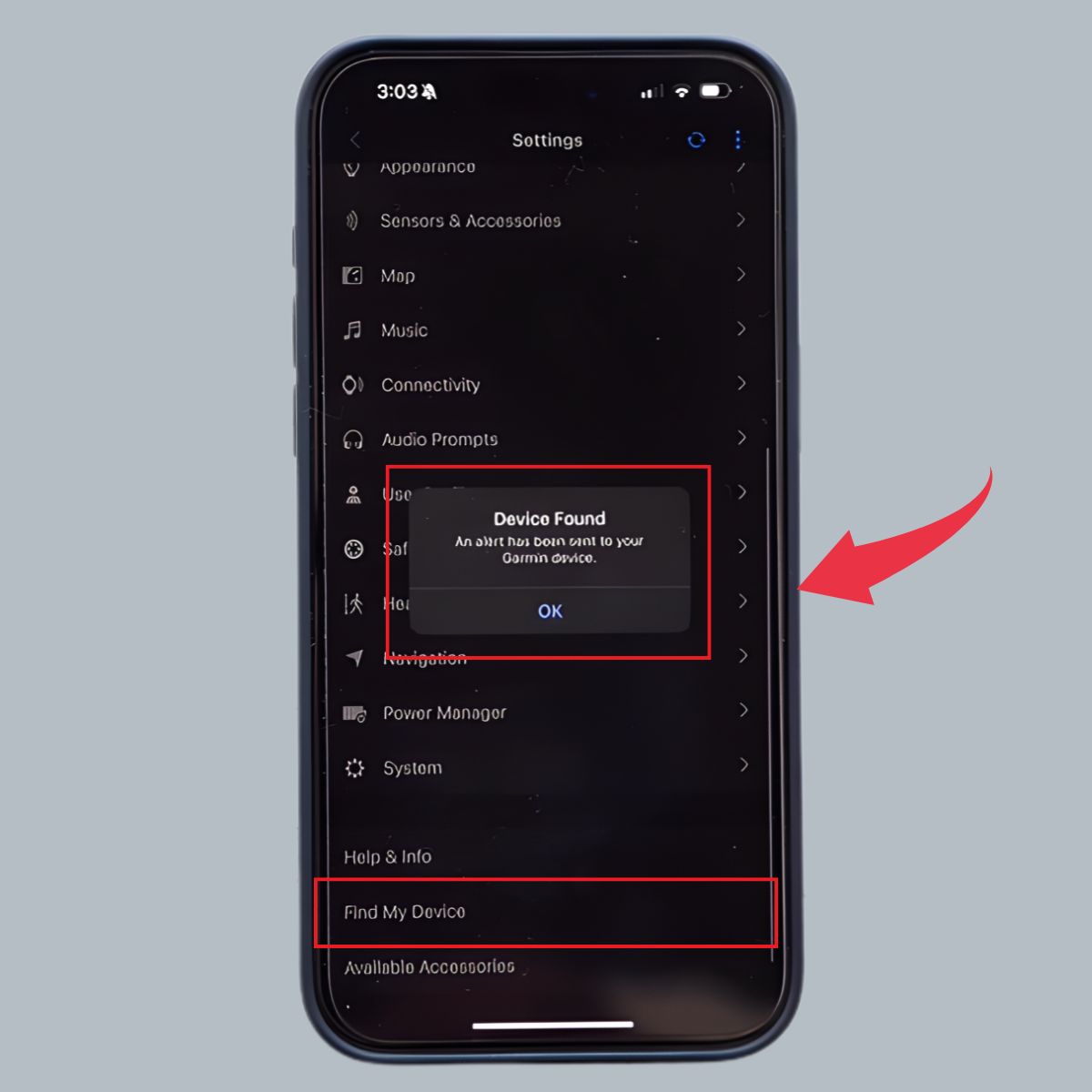 Cách tìm đồng hồ garmin bằng điện thoại - Bước 4