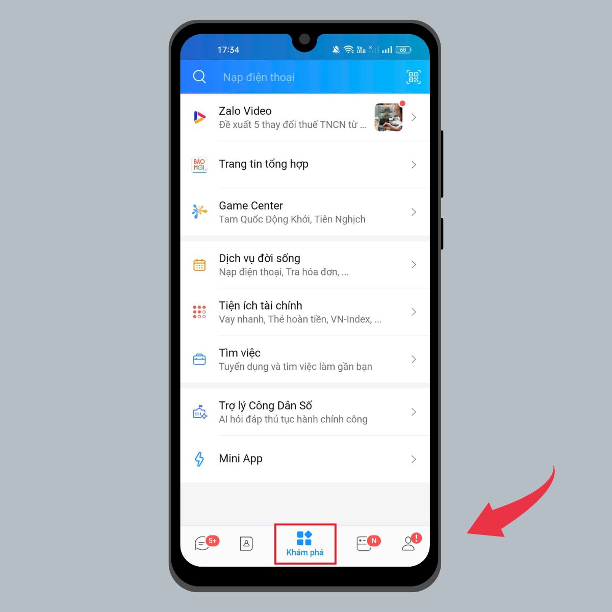 Tra cứu thủ tục hành chính bằng AI trên Zalo - Bước 1