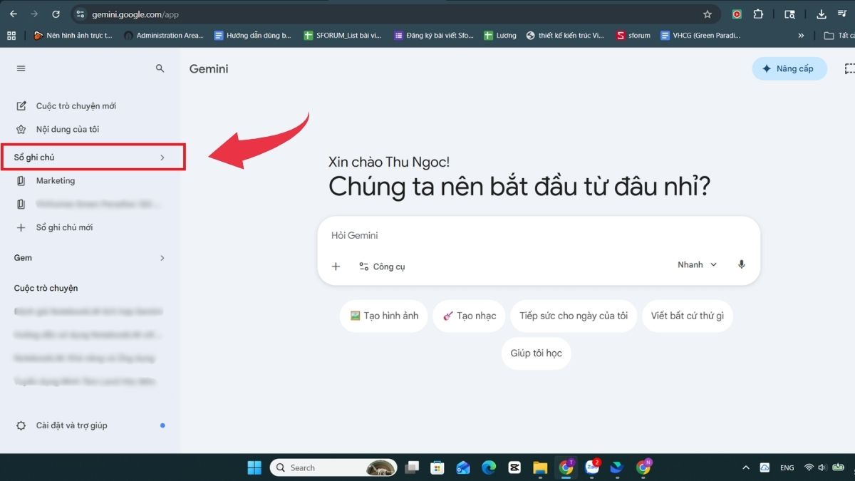 Trải nghiệm NotebookLM tích hợp trong Gemini - Cách sử dụng - Bước 1