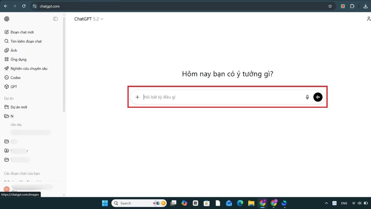 Viết lời chúc 8/3 bằng ChatGPT - Bước 1