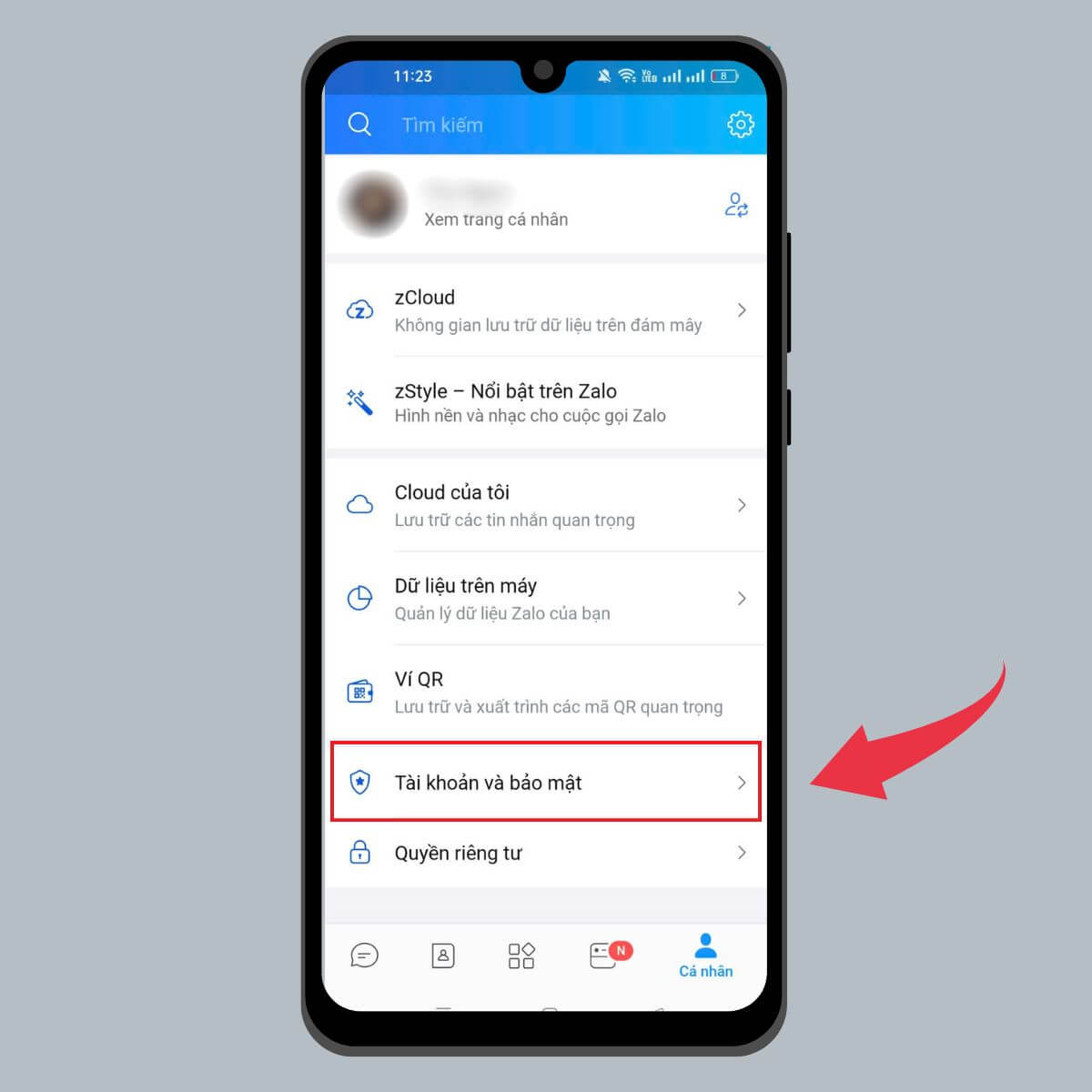 Cách xem lịch sử đăng nhập Zalo - bước 2