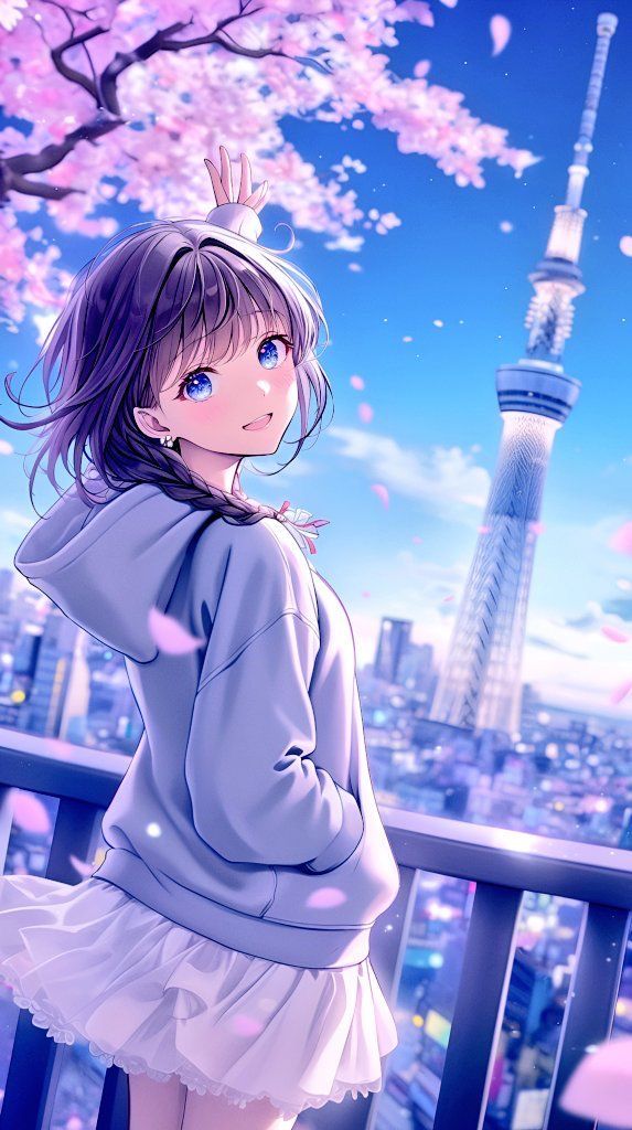Hình nền vui vẻ anime với nụ cười tươi 