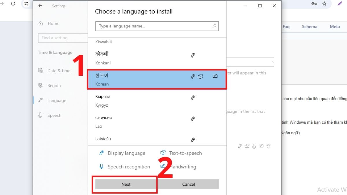 Hướng dẫn cài đặt bàn phím tiếng Hàn trên máy tính Windows bước 3