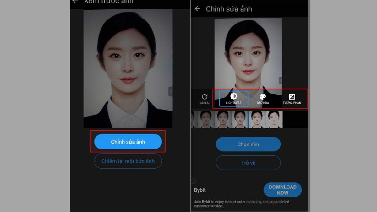 Chọn mục Chỉnh sửa ảnh để chỉnh lại hình ảnh