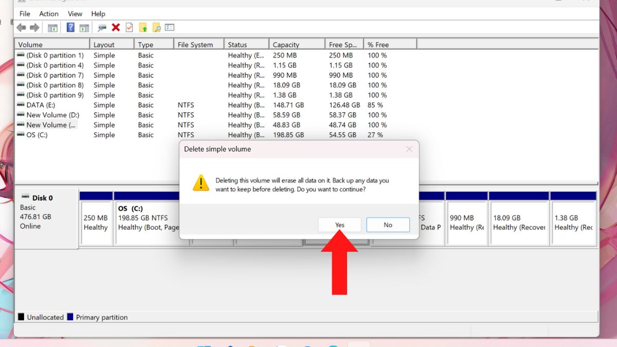 Cách gộp ổ cứng Win 11-bước 3