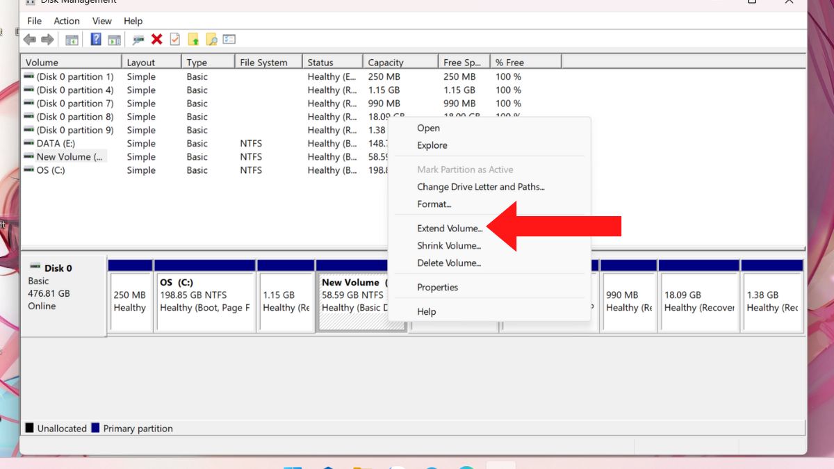 Cách gộp ổ cứng Win 11-bước 4